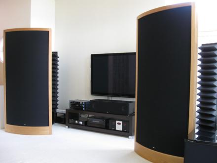 Sound Lab A-1PX Speakers and SALLIE backwave absorbers
